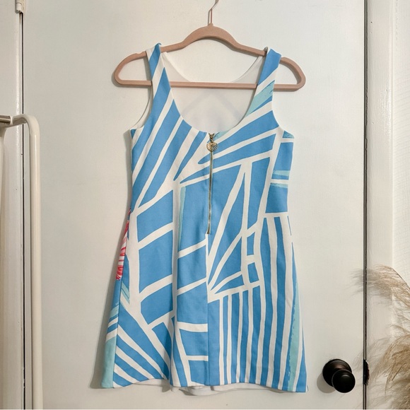 Lilly Pulitzer white blue and coral shell dress - Picture 4 of 7